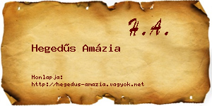 Hegedűs Amázia névjegykártya